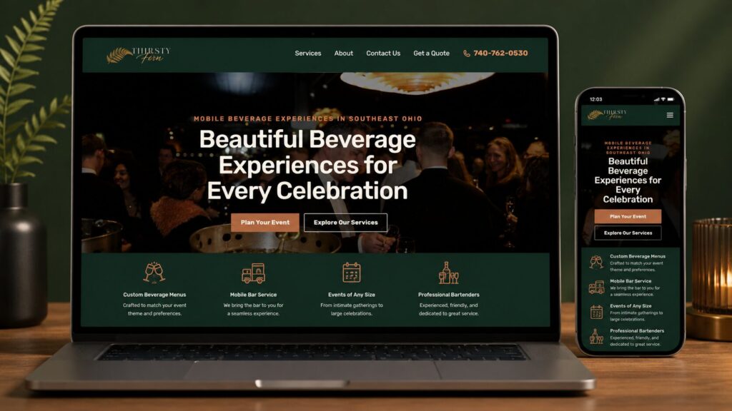 Thirsty Fern WordPress website design project
